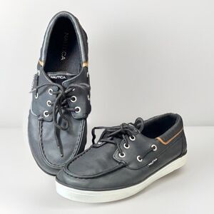 Nautica | Youth Classic Blue Faux Leather Boat Shoes Size 4 Topsiders